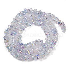 電気メッキガラスビーズセット  ピーナッツ  ラベンダー  3~4x6~7x4~5mm  穴：1mm  約156~158個/連  15.35''~15.75''（39~40センチメートル）&nbsp;LAMP-S070-12R