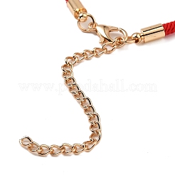 ポリエステルブレスレット12色12個  女性用真鍮ガラスリンクジュエリー  蝶  ミックスカラー  7-1/4インチ（18.5cm）&nbsp;BJEW-P340-12B-G