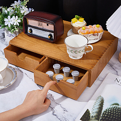 木製コーヒーカプセル収納ボックス  長方形  淡い茶色  390x285x83mm  内径：268x169mm&nbsp;AJEW-WH0485-06