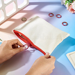 6Pcs DIY Blank Canvas Women's Zipper Makeup Organizer Bag&nbsp;AJEW-TA0003-24F