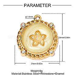 304 Stainless Steel Enamel Pendants&nbsp;STAS-OY013-27G