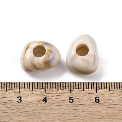 ツートンの不透明アクリルビーズ  天然石風  三角形  ホワイト  13x16x9.5mm  穴：5.2mm  約：416個/ 500 G&nbsp;MACR-Z002-02C