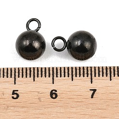 304ステンレススチールチャーム  イオンプレーティング（ip）  ラウンド  ブラック  12x8mm  穴：1.8mm&nbsp;STAS-H443-01B