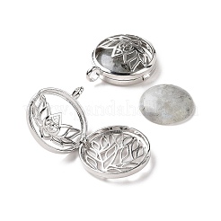 Natural Labradorite Locket Pendants&nbsp;G-G982-01P-20
