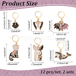 Alloy Enamel with Rhinestone Pendant Stitch Markers&nbsp;HJEW-AB00236