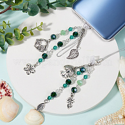 6Pcs 2 Styles Glass & Alloy Mobile Straps&nbsp;HJEW-SC0001-91