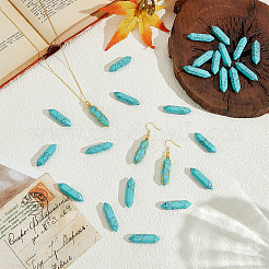 30Pcs Dyed Faceted Bullet Synthetic Turquoise Points for Wire Wrapped Pendants Making&nbsp;G-OC0005-98