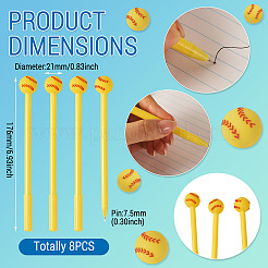 8Pcs Ball Series Cartoon Stainless Steel Pens&nbsp;AJEW-TADJ0001-37E