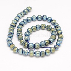 Round Electroplate Natural Quartz Crystal Bead Strands&nbsp;G-L447-08D