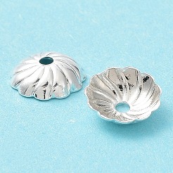 真鍮製ビーズキャップ  カドミウムフリー＆鉛フリー  花  925銀メッキ  7x7x2mm  穴：1.2mm&nbsp;KK-R149-16S