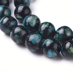 Assembled Synthetic Bronzite and Kyanite/Cyanite/Disthene Beads Strands&nbsp;G-D0006-C15-8mm