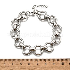 304 Stainless Steel Flat Round Link Chain Bracelets for Women&nbsp;BJEW-R021-08P