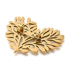 Heart Shaped Tree of Life 201 Stainless Steel Brooch for Women&nbsp;STAS-B076-08P-01