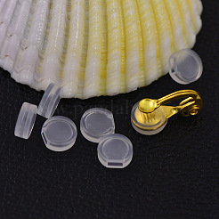 イヤリング用ゴムカバー滑り止めキャップ  抗痛み  イヤリングクッションのクリップ  透明  7.5x3mm  穴：1.5x3.5mm&nbsp;X-KY-P007-A01