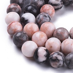 天然ピンクゼブラジャスパービーズ連売り  ラウンド  8.5mm  穴：1.2mm  約44~46個/連  14.8~15インチ&nbsp;G-K410-04-8mm