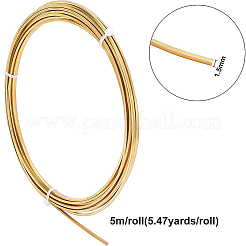 真鍮クラフトワイヤー  正方形  生（メッキなし）  15ゲージ  1.5x1.5mm  5 m /ロール&nbsp;CWIR-WH0007-01G-02