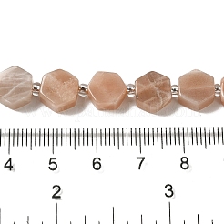 天然石サンストーンビーズ連売り  六角  シードビーズで  8.5~9x8.5~10x4~5mm  穴：1mm  約37~38個/連  15.55''~15.75''（39.5~40センチメートル）&nbsp;G-P534-A09-02