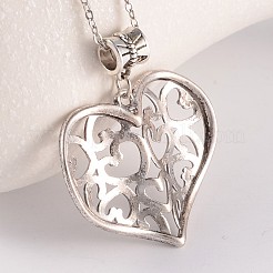 Heart Tibetan Style Alloy European Dangle Charms&nbsp;PALLOY-JF00091-02