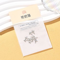 シェグレース 真鍮製クリアキュービックジルコニアチャーム  カドミウムフリー＆ニッケルフリー＆鉛フリー  スターのチャーム  プラチナメッキ  8x7x2mm  穴：2mm&nbsp;XGRQ2O201-425P