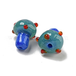 手作りランプワークビーズ連売り  キノコ  ダークシアン  12~14.5x10~12mm  穴：1.2~1.8mm  約23個/連  11.61~12.60インチ（29.5~32cm）&nbsp;LAMP-N025-03N