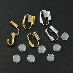 12Pcs 2 Colors Brass Clip-on Earring Converters Findings&nbsp;KK-FS0001-30