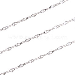 304ステンレススチールダップチェーン  ハンダ付け  スプールで  ステンレス鋼色  リンク：3.5x1.5x0.3mm&nbsp;CHS-CJC0001-04P