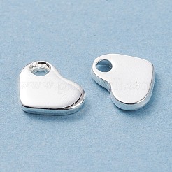ステンレススチールチャーム201個  空白タグのスタンプ  ハート  銀  7~8x9~10x1.5mm  穴：2mm&nbsp;STAS-F192-057S