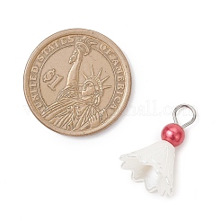 11Pcs 11 Colors ABS Plastic & Acrylic Imitation Pearl Flower Pendants&nbsp;PALLOY-JF04227