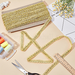 ポリエステルメタリックリボン  衣服、カーテン、枕、工芸品、装飾用  ゴールド  3/4インチ（18mm）&nbsp;DIY-WH0542-61A