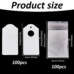 100Pcs Kraft Paper Jewelry Badge Display Cards&nbsp;OPC-NB0001-04B