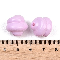 不透明なアクリルビーズ  焼き付け塗料  紫色のメディア  16x16mm  穴：3mm&nbsp;OACR-H034-39J