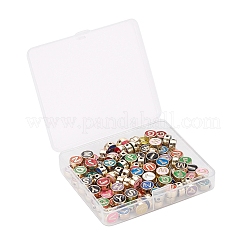 104Pcs 26 Colors Alloy Enamel Beads&nbsp;ENAM-YW0001-75