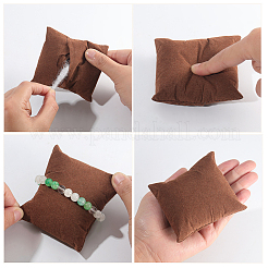 糸くず布ブレスレットと時計枕ジュエリーディスプレイ4個  サドルブラウン  7x8.3x3.6cm&nbsp;FIND-BBC0004-32C