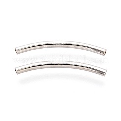 925 スターリングシルバー カーブ チューブ ビーズ  銀  20x1.5mm  穴：0.9mm&nbsp;STER-N016-124S