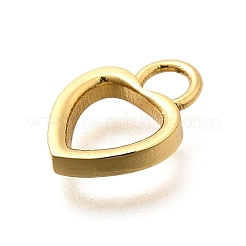 Heart Brass Open Back Bezel Charms&nbsp;KK-S508-07G