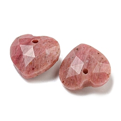 天然ロードナイトのファセットハートチャーム  13x13x6mm  穴：1mm&nbsp;G-G123-01J