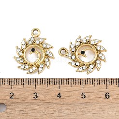 合金ラインストーンペンダント  ピーコック  ゴールドカラー  20x17x4mm  穴：2mm&nbsp;FIND-M018-19G