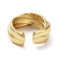 Rack Plating Brass Criss Cross Open Cuff Rings for Women&nbsp;LS-RJEW-Q777-04G