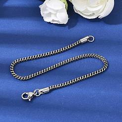 304 Stainless Steel Curb Chian Bracelets for Women Men&nbsp;BJEW-K240-12A-AS
