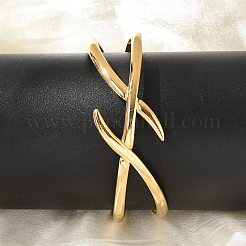 女性用304ステンレススチールカフバングル  18KGP本金メッキ  内径：2-1/8インチ（5.4cm）&nbsp;BJEW-B120-01G-05