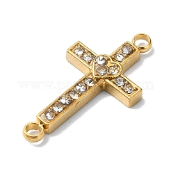 Ion Plating(IP) 304 Stainless Steel Crystal Rhinestone Connector Charms&nbsp;X-STAS-Z065-02G-02
