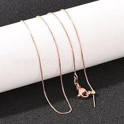 0.8mm 真鍮ベネチアンチェーン調節可能なスライダーネックレス  長持ちメッキ  ラックめっき  ローズゴールド  17.87インチ（45.4cm）&nbsp;KK-H533-09B-RG