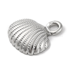 変色防止304ステンレススチールペンダント  シェルチャーム  ステンレス鋼色  18x16x4mm  穴：2.5mm&nbsp;STAS-D194-09S