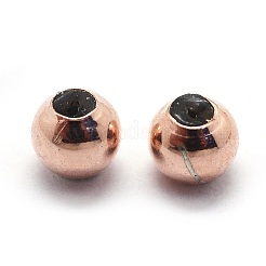 925スターリングシルバービーズ  内部のゴムと  ラウンド  ローズゴールド  3mm  穴：0.6mm&nbsp;LS-STER-I016-106A-RG