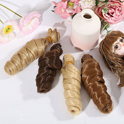 4個 4色 PPヘアドールウィッグヘア  DIYの女の子のためのbjdメイキングアクセサリー  ミックスカラー  1050x150x0.6mm  1pc /カラー&nbsp;DIY-GL0005-56B