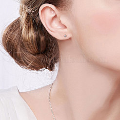 Rhodium Plated 925 Sterling Silver Stud Earrings&nbsp;JE710A-02