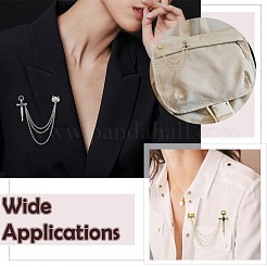 4Pcs 2 Colors Sword & Skull Alloy Hanging Chain Brooch&nbsp;JEWB-CJ0003-48