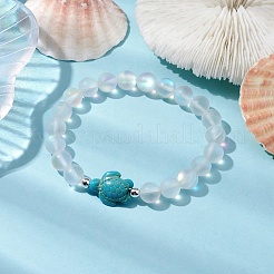 Beach Turtle Dyed Synthetic Turquoise Bead Bracelets&nbsp;BJEW-JB10252-01