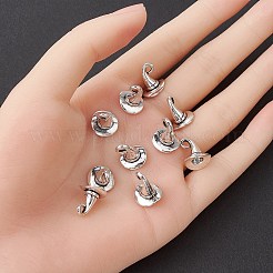 チベット風合金チャーム  カドミウムフリー＆鉛フリー  魔女の帽子のチャーム  アンティークシルバー  11x11mm  穴：2mm&nbsp;TIBE-YW0001-42