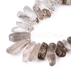 Natural Green Lodolite Quartz/Garden Quartz/Green Phantom Quartz Beads Strands&nbsp;G-N362-16A-01